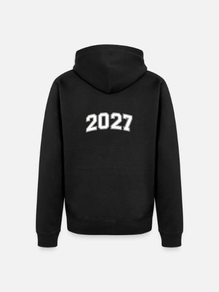 2027 Blockzahlen Retro - Unisex Premium Bio Zip Hoodie - Schwarz
