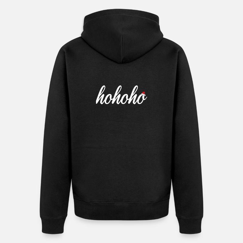 hohoho avec bonnet de Noel - Veste à capuche bio Premium Unisexe - noir