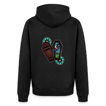 Ça va être tout noir - Veste à capuche bio Premium Unisexe - noir - Dos - Nico (187cm)