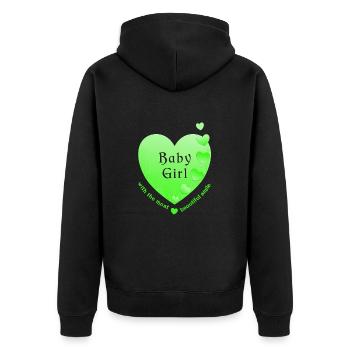 fille bébé fille - Veste à capuche bio Premium Unisexe - noir - Dos - Nico (187cm)