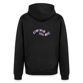 Transgenseur. Aimez qui vous êtes - Veste à capuche bio Premium Unisexe - noir - Dos - Nico (187cm)