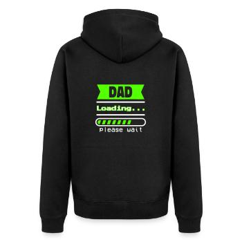 Cadeau Fête des Pères – Papa charge... - Veste à capuche bio Premium Unisexe - noir - Dos - Nico (187cm)