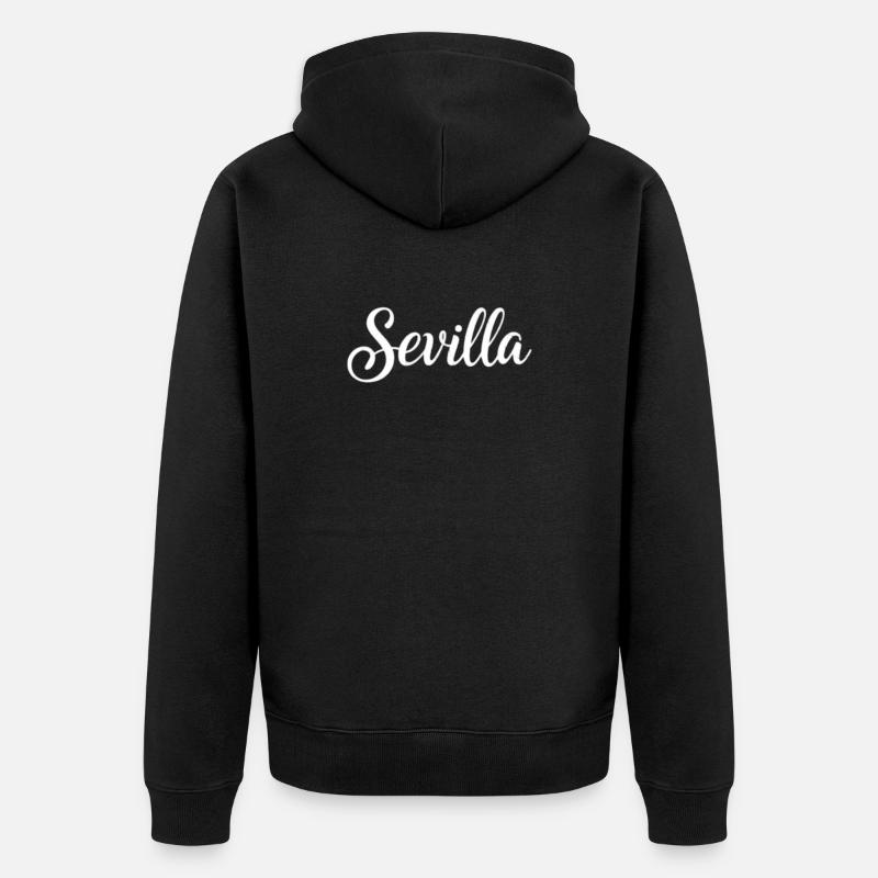 Sevilla Handlettering Script - Unisex Premium Bio Zip Hoodie - Schwarz