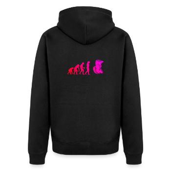 Clear Motocross Message - Unisex Premium Organic Zip Hoodie - black - Back - Nico (187cm)
