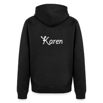Karen - Unisex Premium Bio Zip Hoodie - Schwarz - Hinten - Nico (187cm)