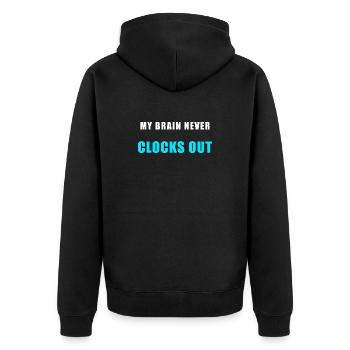 Mon cerveau ne pointe jamais – Chemise drôle - Veste à capuche bio Premium Unisexe - noir - Dos - Nico (187cm)