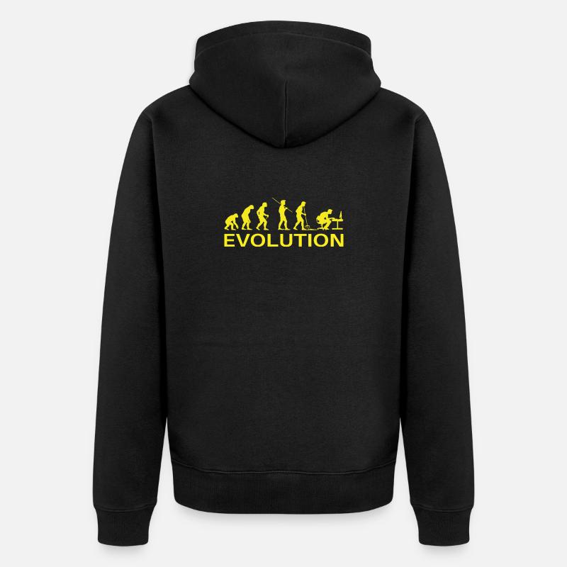 Evolution Gamer | Computer Freak Geek PC - Unisex Premium Bio Zip Hoodie - Schwarz