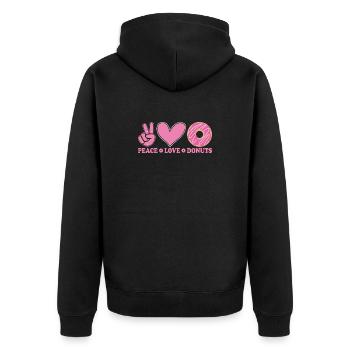 Beignets Paix et Amour - Veste à capuche bio Premium Unisexe - noir - Dos - Nico (187cm)