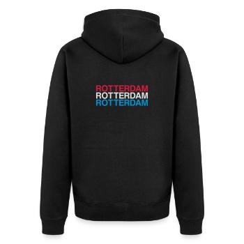 ROTTERDAM Pays-Bas Drapeau néerlandais - Veste à capuche bio Premium Unisexe - noir - Dos - Nico (187cm)