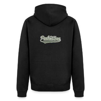 Palestine style baseball vert olive-blanc - Veste à capuche bio Premium Unisexe - noir - Dos - Nico (187cm)