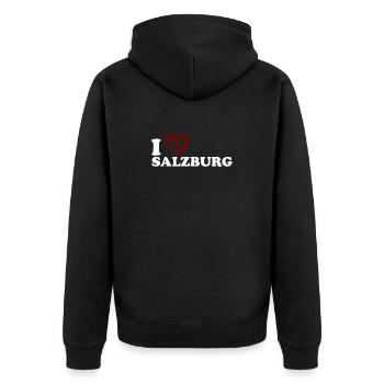 J’adore Salzbourg - Veste à capuche bio Premium Unisexe - noir - Dos - Nico (187cm)