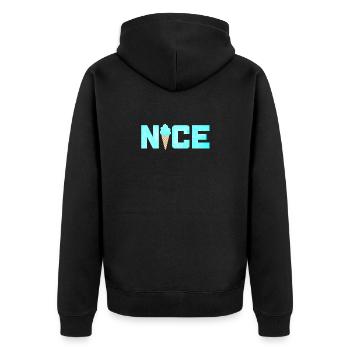 Nice Eis Icecream Eiscreme Sommer Urlaub Fun Fan - Unisex Premium Bio Zip Hoodie - Schwarz - Hinten - Nico (187cm)