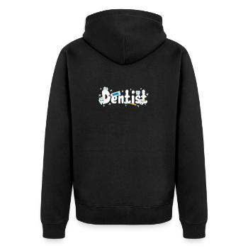 Dentist Dentist - Unisex Premium Organic Zip Hoodie - black - Back - Nico (187cm)