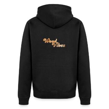 Wood Vibes good coole Quotes Holz Wald Natur Fan - Unisex Premium Organic Zip Hoodie - black - Back - Nico (187cm)