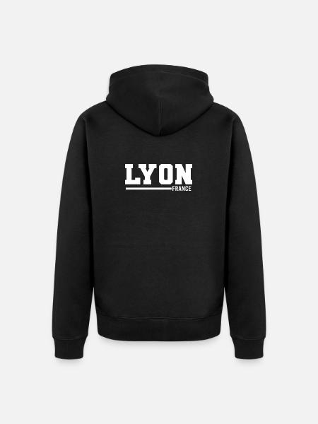 Lyon | France - Unisex Premium Organic Zip Hoodie - black