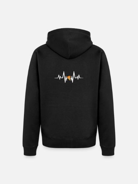 Pizza heartbeat - Unisex Premium Organic Zip Hoodie - black