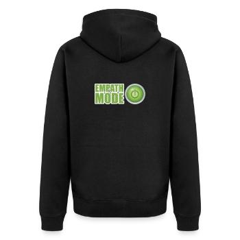 Empath Mode Green Power Button Design - Unisex Premium Organic Zip Hoodie - black - Back - Nico (187cm)