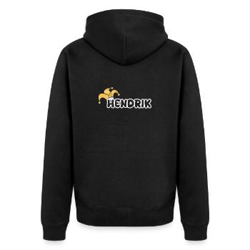 Fastnacht Hendrik - Unisex Premium Bio Zip Hoodie - Schwarz - Hinten - Nico (187cm)