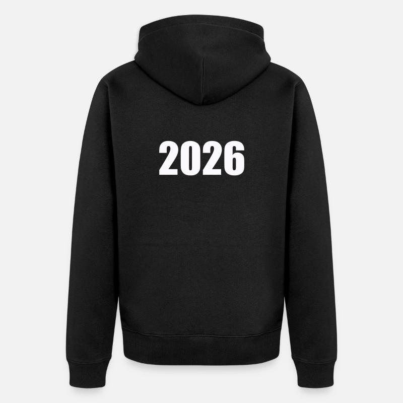 2026 - Unisex Premium Bio Zip Hoodie - Schwarz