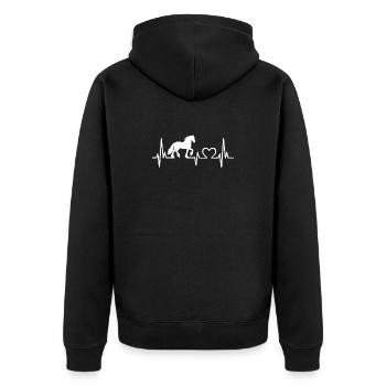 Chemise de cheval, Frise frisonne - Veste à capuche bio Premium Unisexe - noir - Dos - Nico (187cm)