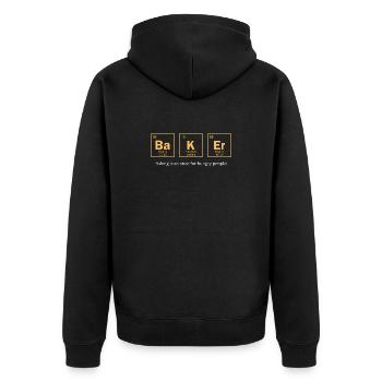 Bakers Chemistry Baking Baker Periodic Table - Unisex Premium Organic Zip Hoodie - black - Back - Nico (187cm)