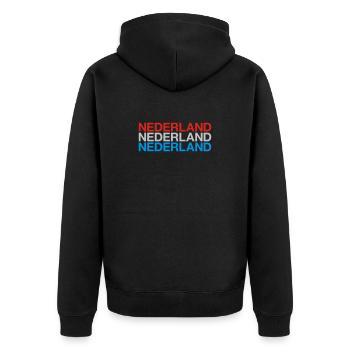 NIEDERLANDE Nederland Pays-Bas Pays-Bas - Veste à capuche bio Premium Unisexe - noir - Dos - Nico (187cm)