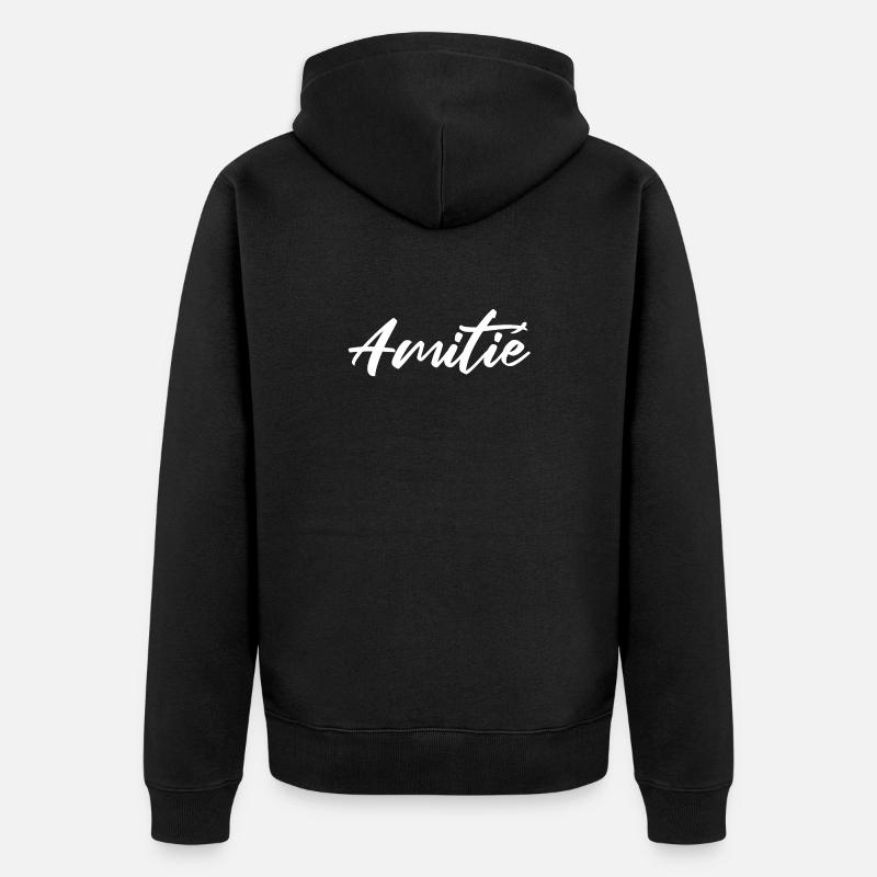 Amitie Script Élégante - Veste à capuche bio Premium Unisexe - noir