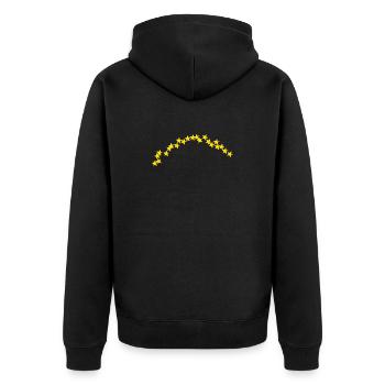 Stararc semicircle small 3D stars - Unisex Premium Organic Zip Hoodie - black - Back - Nico (187cm)