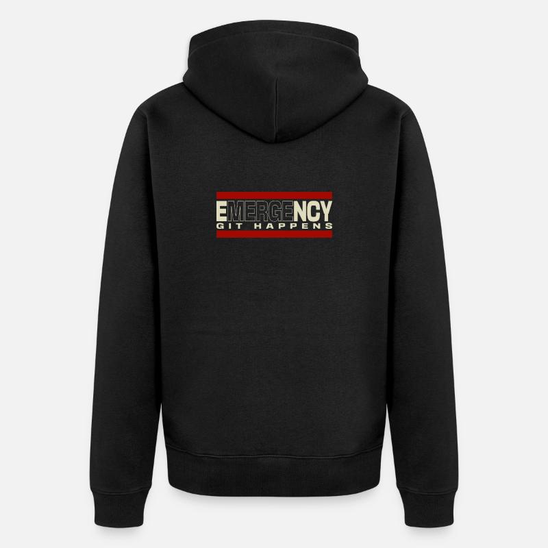 Nerd geek emergency git happens - Unisex Premium Bio Zip Hoodie - Schwarz