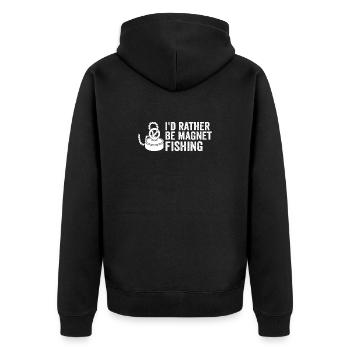 Neodymium Magnet Fishing Magnetic Fisher - Unisex Premium Organic Zip Hoodie - black - Back - Nico (187cm)