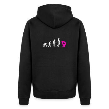 Zitat Für Einen Schlangenmensch - Unisex Premium Bio Zip Hoodie - Schwarz - Hinten - Nico (187cm)