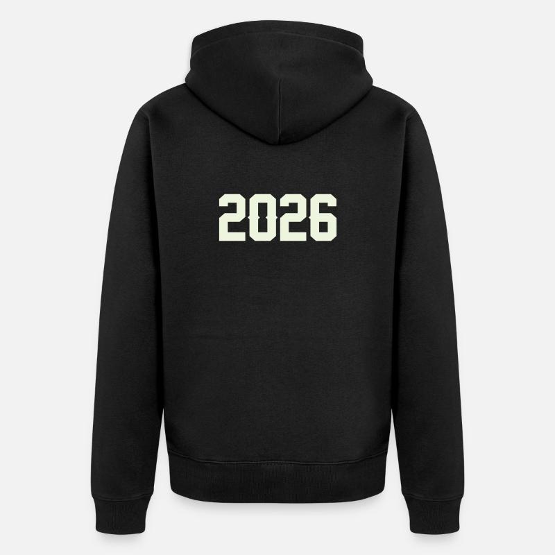 2026 - Unisex Premium Bio Zip Hoodie - Schwarz