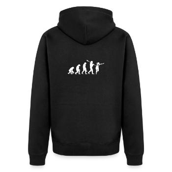 Evolution Of Man Rugby Player Silhouette - Unisex Premium Organic Zip Hoodie - black - Back - Nico (187cm)