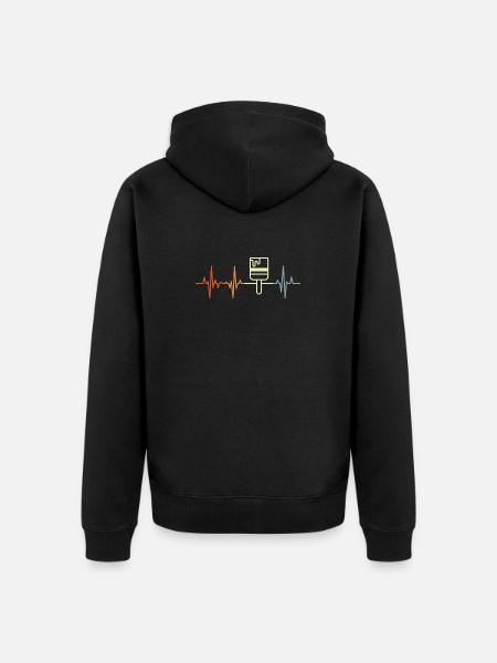 Painter Varnisher Heart Line - Unisex Premium Organic Zip Hoodie - black