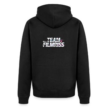 Mallorca Team Filmriss Party JGA Partycrew Malle - Unisex Premium Bio Zip Hoodie - Schwarz - Hinten - Nico (187cm)