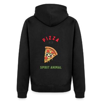 La pizza est mon animal spirituel - Veste à capuche bio Premium Unisexe - noir - Dos - Nico (187cm)