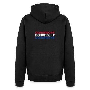 DORDRECHT Netherlands Niederlande Flgge - Unisex Premium Bio Zip Hoodie - Schwarz - Hinten - Nico (187cm)
