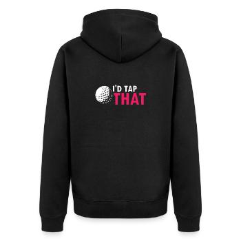I'd Tap That Funny Golf Humor Joke Saying - Unisex Premium Organic Zip Hoodie - black - Back - Nico (187cm)