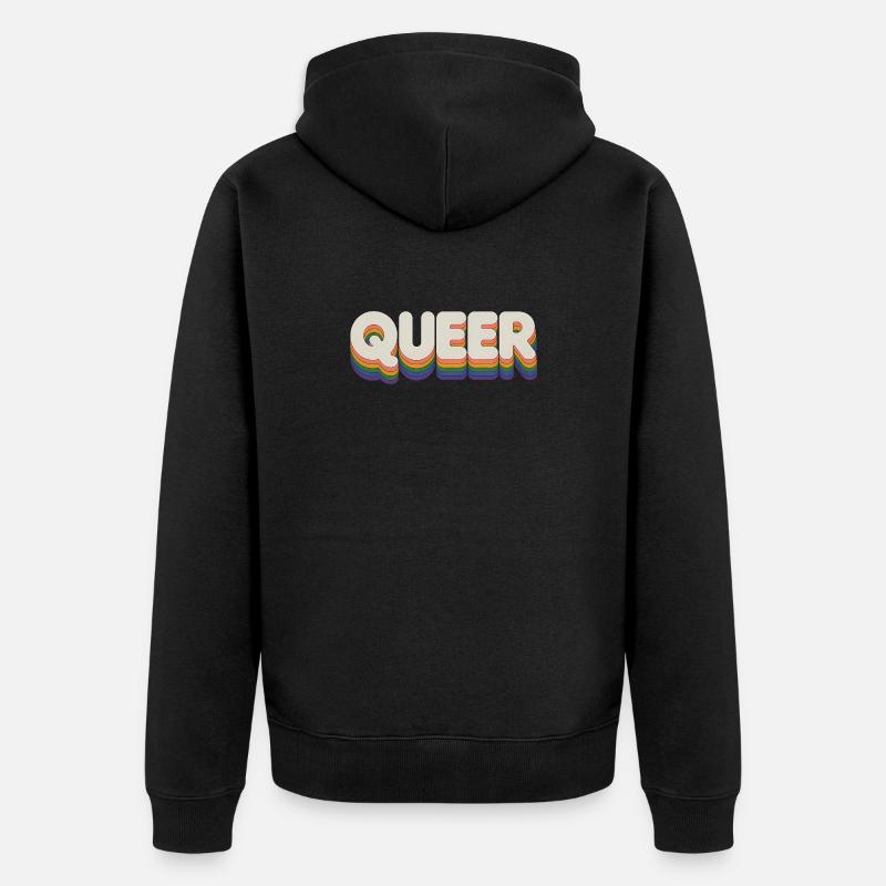 Queer - Cool Pride Logo - Veste à capuche bio Premium Unisexe - noir