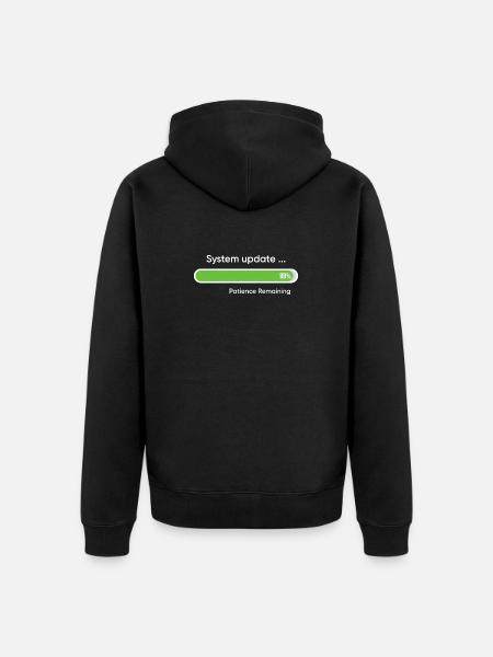 System Update 99% Patience Remaining - Unisex Premium Organic Zip Hoodie - black