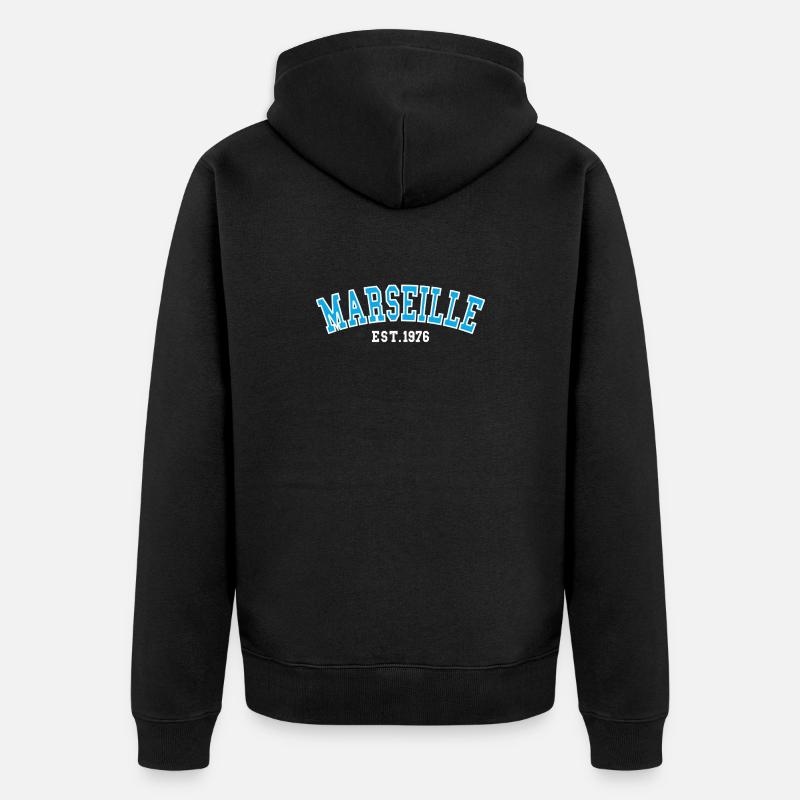 Marseille fondée en 1976 - Veste à capuche bio Premium Unisexe - noir