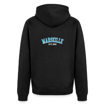 Marseille Fondé en 2006 - Veste à capuche bio Premium Unisexe - noir - Dos - Nico (187cm)