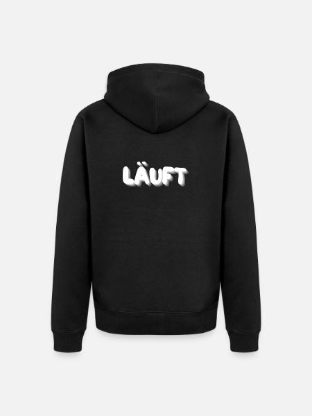 läuft - Unisex Premium Bio Zip Hoodie - Schwarz