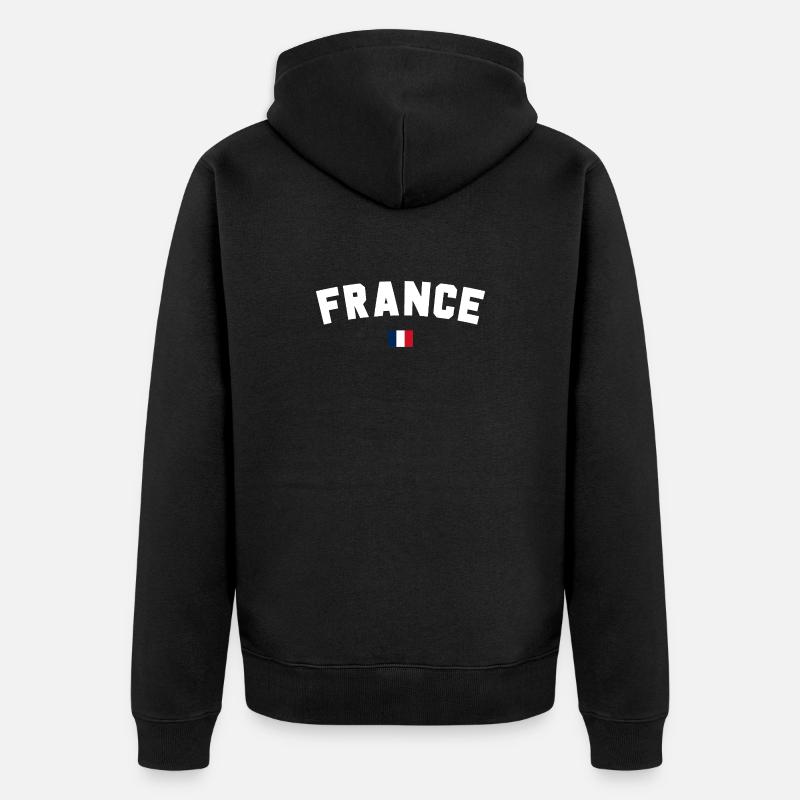 Frankreich - Unisex Premium Bio Zip Hoodie - Schwarz