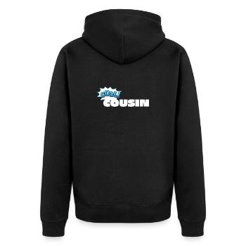 Cool Cousin Statement Design for Cousin - Unisex Premium Organic Zip Hoodie - black - Back - Nico (187cm)