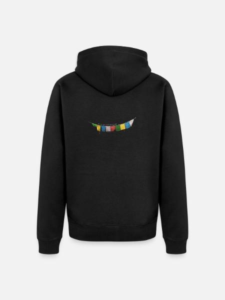 Prayer flags - Unisex Premium Organic Zip Hoodie - black