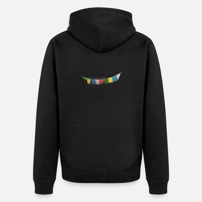 Drapeaux de prière - Veste à capuche bio Premium Unisexe - noir