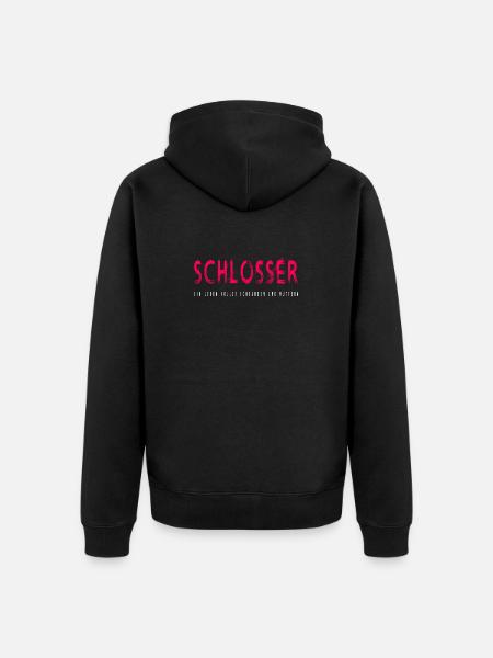 Schlosser Handwerker Design - Unisex Premium Bio Zip Hoodie - Schwarz