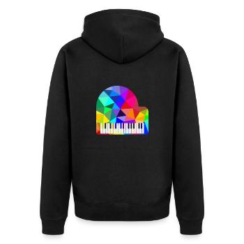 Colorful Rainbow Piano Polygon Pianist Rainbow - Unisex Premium Organic Zip Hoodie - black - Back - Nico (187cm)
