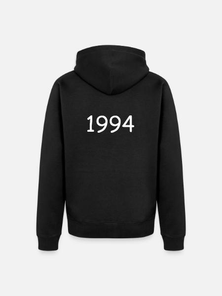 1994 30th Birthday Template White - Unisex Premium Organic Zip Hoodie - black